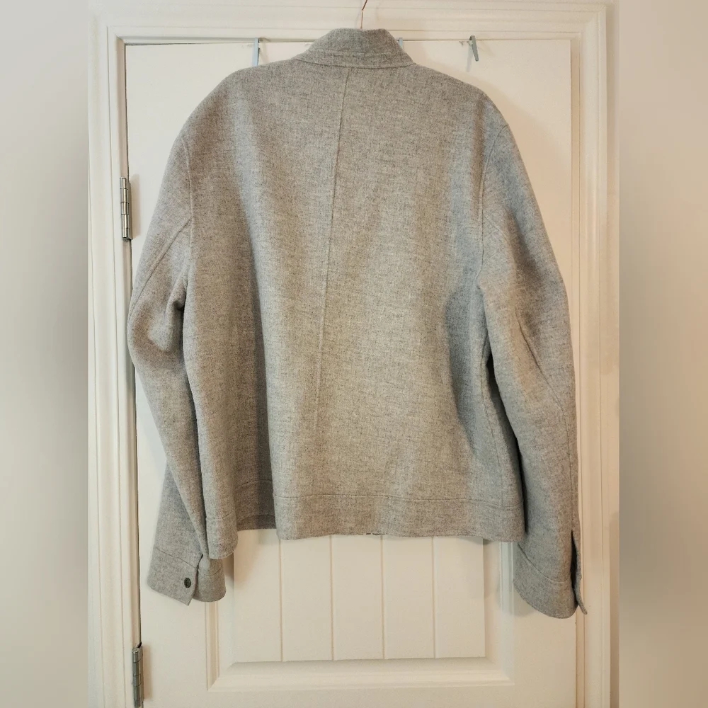Ted Baker $395 Men's Light Grey Soft Wool Bomber Jacket Zip Front Size XXL